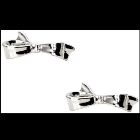 ♤ Kate Spade Silver Bow Love ♡ Notes Earrings ♤ - Picture 2 of 7